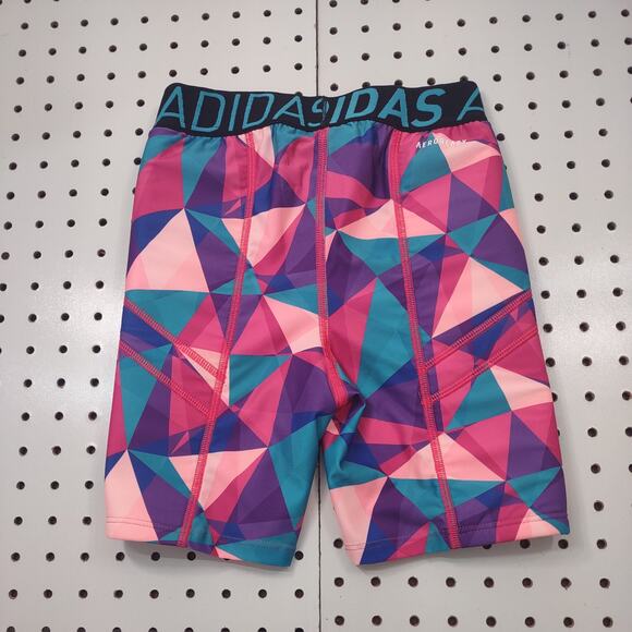 Adidas Colorful Geometric Sliding Shorts, Size Kids Medium - Picture 8 of 9